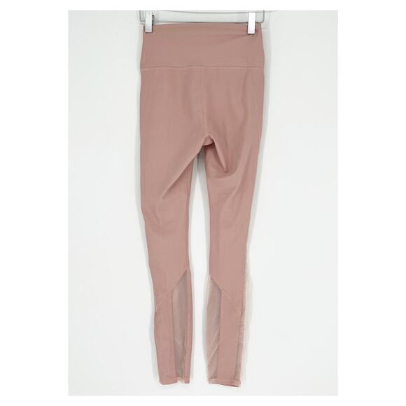 Carbon38 Mesh Insert High Waist Full Length Leggings XS Pink - Picture 3 of 7